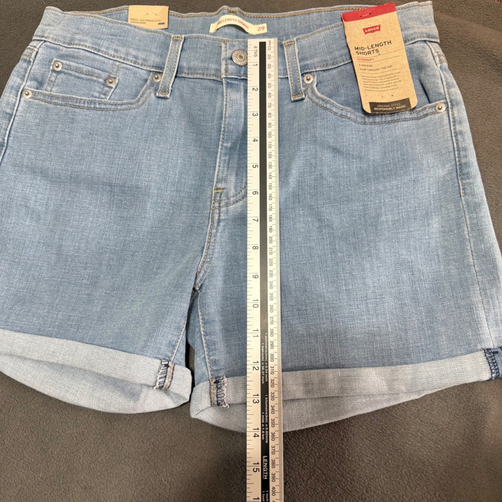 Levi's Mid Length Shorts‎ Denim Hypersoft Mid Rise Light Wash 8/29 - Picture 5 of 7